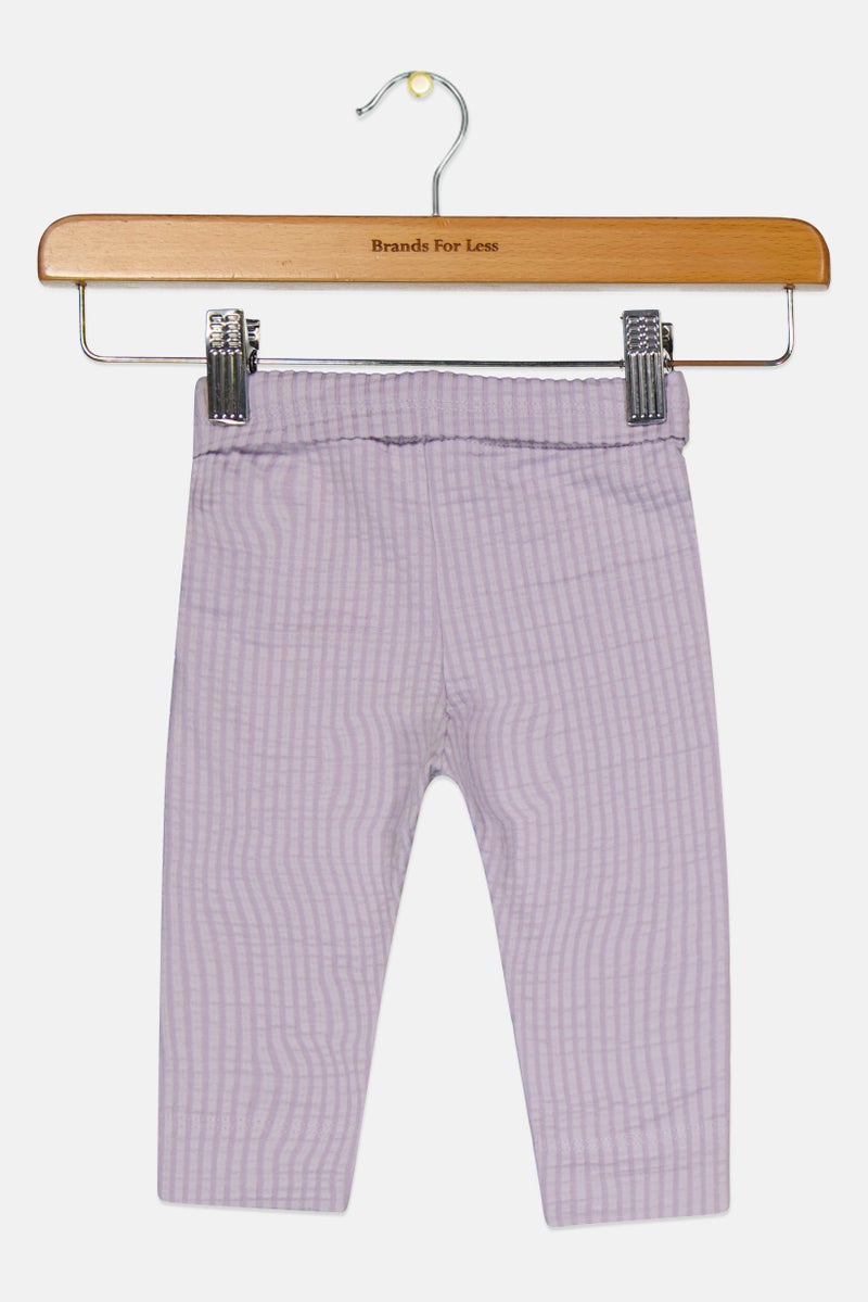 guppy Toddlers Girl Stripe Sweatpants, Lavender - Image 3